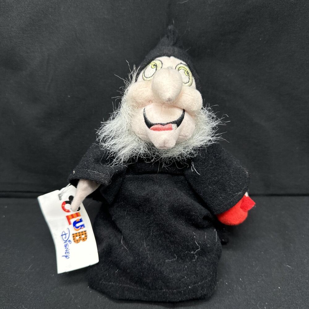 Vintage Snow White Witch Old Hag Club Disney Plush Bean Bag 9” Tags Poison Apple